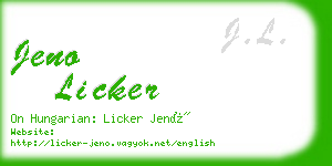 jeno licker business card